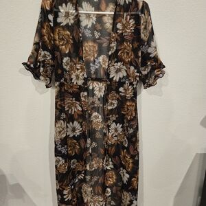 Floral Sheer Kimono Jacket